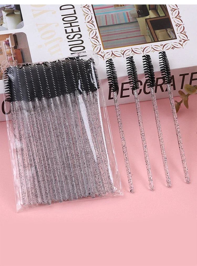 Brosses à cils jetables, outils d'extension de cils, brosse à sourcils, baguettes de Mascara, applicateur, bobines, 50 pièces