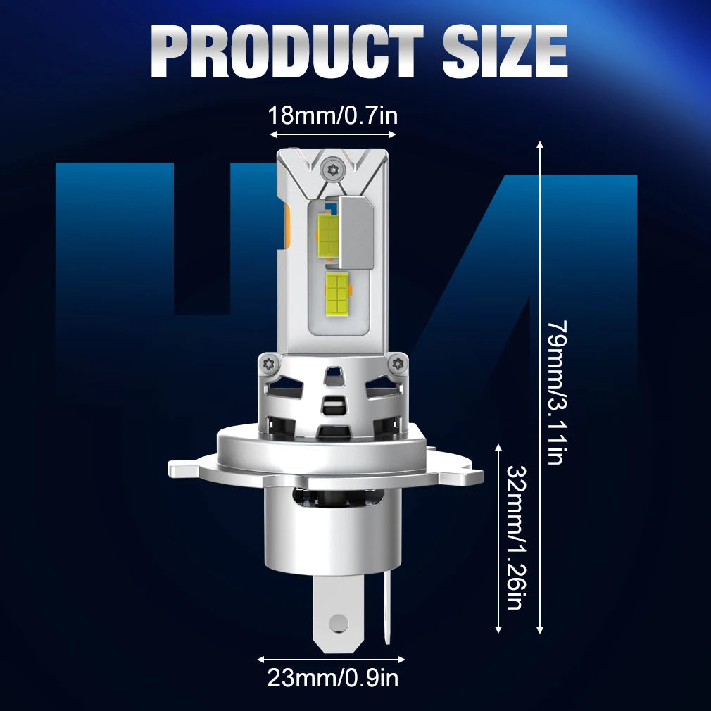 TOAUTO H4 ampoules de phares LED Canbus 9003 HB2 feux de croisement 30000LM lumières de voiture Super lumineuses lampes à diode LED Turbo 12V