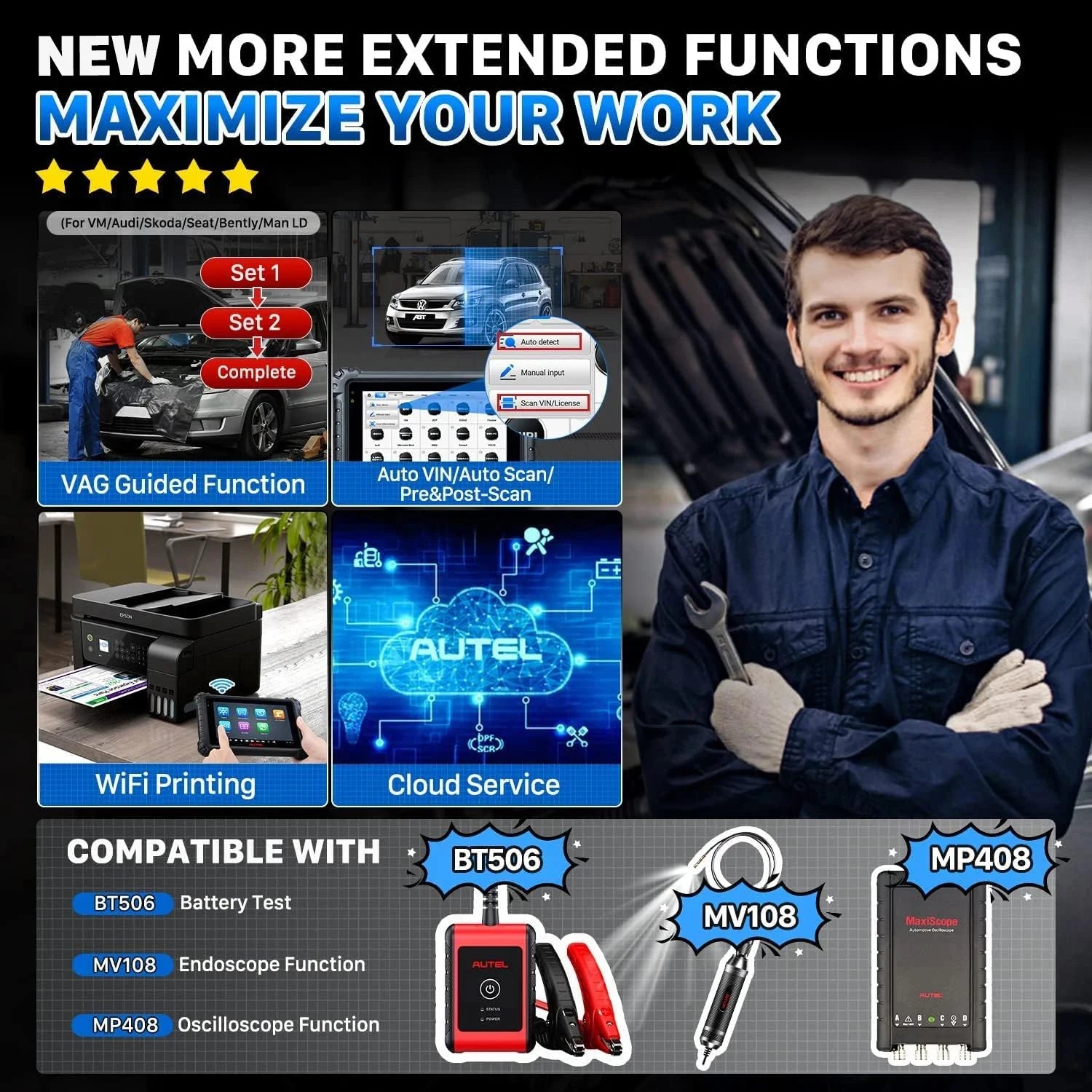 Autel MaxiCOM MK906S PRO MK906PRO Scanner de Diagnostic automatique outil de Diagnostic de libération OBD2 ECU codage outils de Diagnostic PK MS906BT