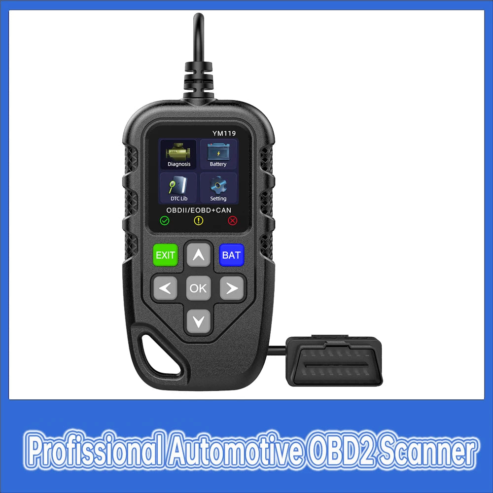 Outil de Diagnostic de Voiture OBD2 Complet, Scanner Automobile, Dépanneur, Vérification des Défauts du Moteur