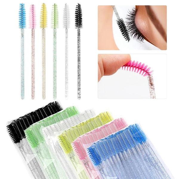 Brosses à cils jetables, outils d'extension de cils, brosse à sourcils, baguettes de Mascara, applicateur, bobines, 50 pièces