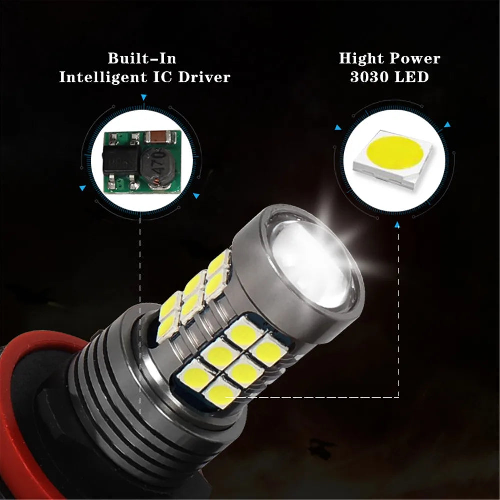 2 ampoules LED antibrouillard pour voiture, pour PEUGEOT 308 2008 2009 2010 2011 2012 2013 2014 2015 2016 2017 2018 2019, accessoire