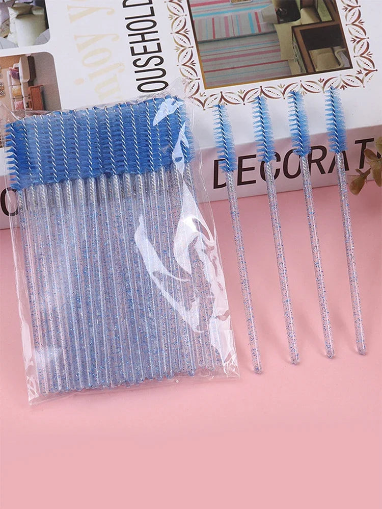 Brosses à cils jetables, outils d'extension de cils, brosse à sourcils, baguettes de Mascara, applicateur, bobines, 50 pièces