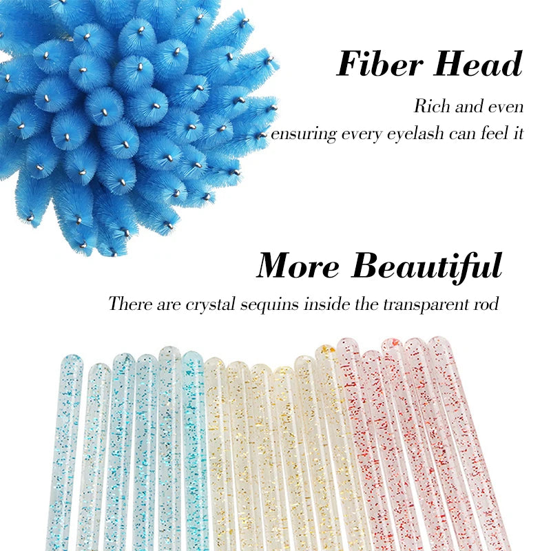 Brosses à cils jetables, outils d'extension de cils, brosse à sourcils, baguettes de Mascara, applicateur, bobines, 50 pièces