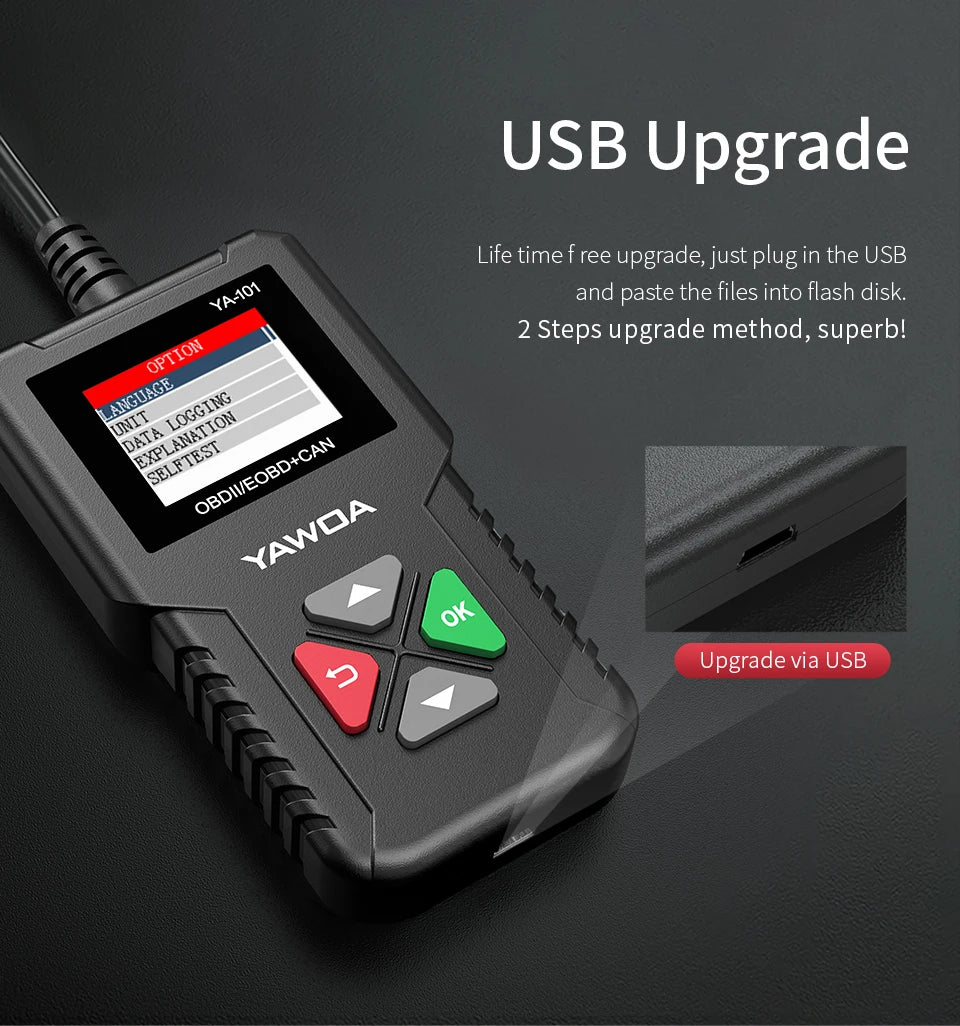 EDIAG YA101 lecteur de Code OBDII/EOBD outil de Diagnostic OBD 2 mise à jour YA-101 outil de Diagnostic Obdii en ligne gratuit