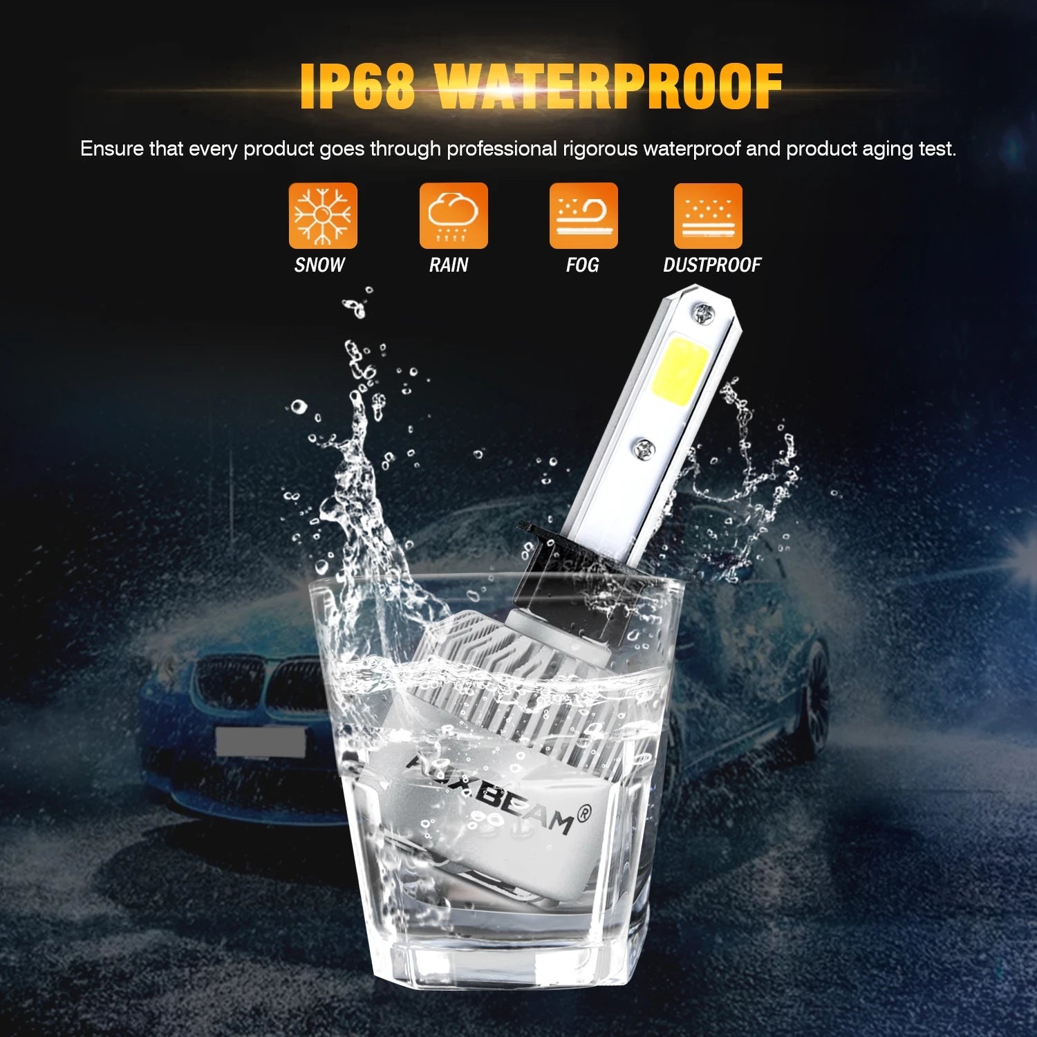Ampoules de sauna à LED super lumineuses, lampe antibrouillard, Plug and Play, H1, 72W, 8000LM, 6500K