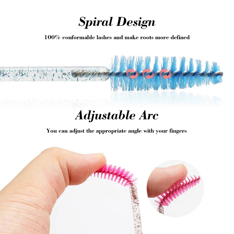 Brosses à cils jetables, outils d'extension de cils, brosse à sourcils, baguettes de Mascara, applicateur, bobines, 50 pièces