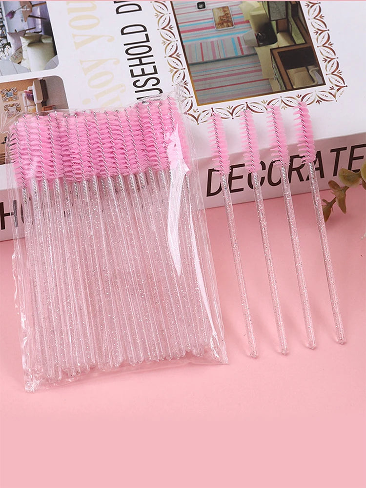 Brosses à cils jetables, outils d'extension de cils, brosse à sourcils, baguettes de Mascara, applicateur, bobines, 50 pièces