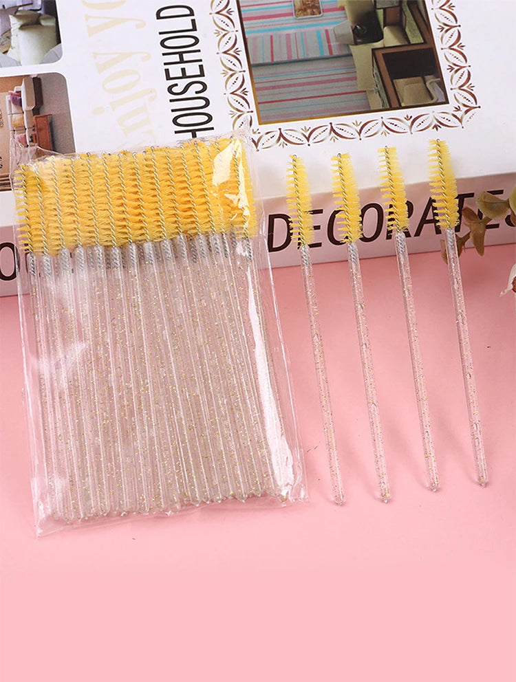 Brosses à cils jetables, outils d'extension de cils, brosse à sourcils, baguettes de Mascara, applicateur, bobines, 50 pièces