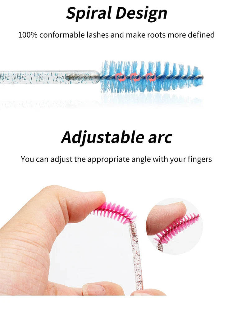 Brosses à cils jetables, outils d'extension de cils, brosse à sourcils, baguettes de Mascara, applicateur, bobines, 50 pièces