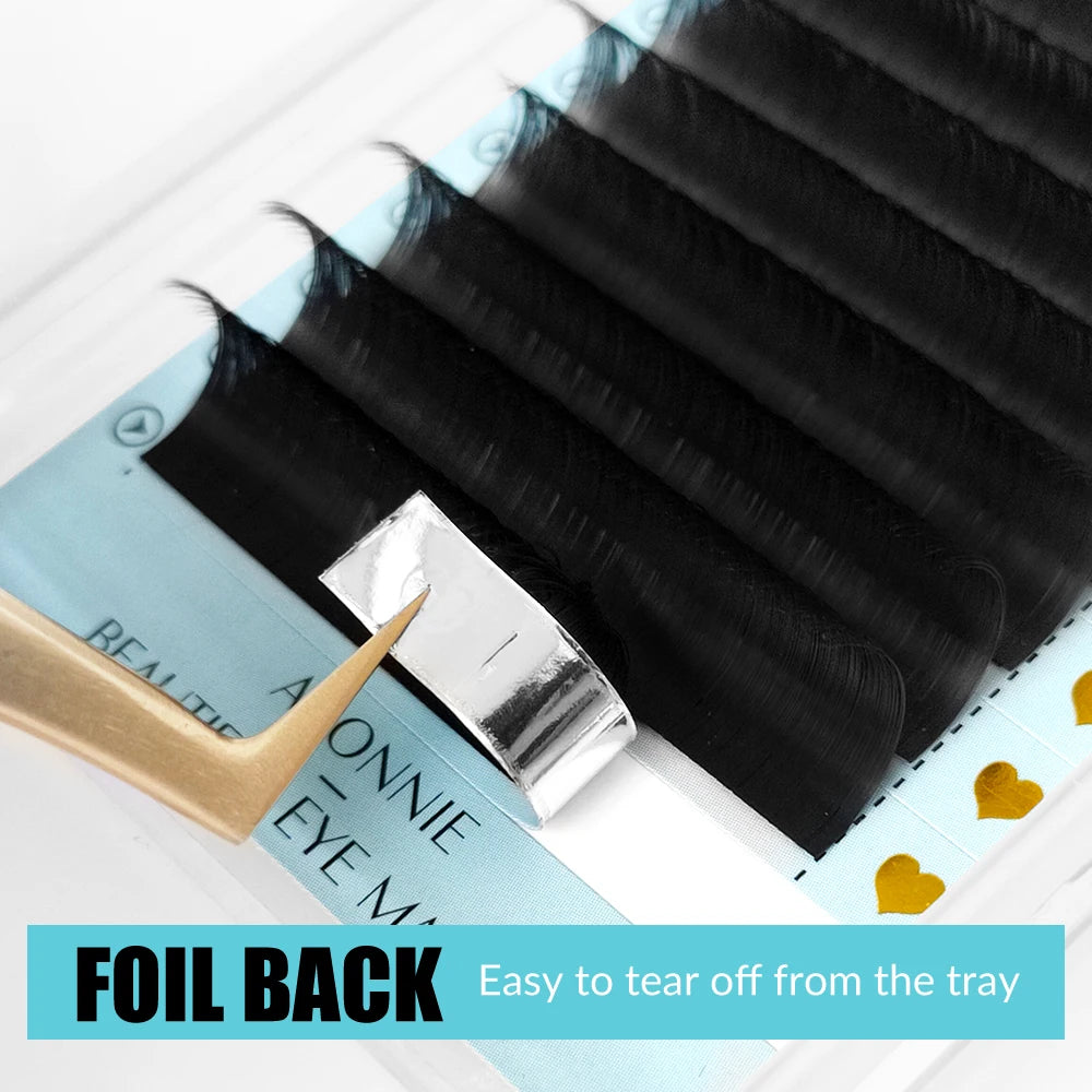 Abonnie Cils en cachemire Extensions de cils individuels classiques Volume moelleux Cils noirs mats