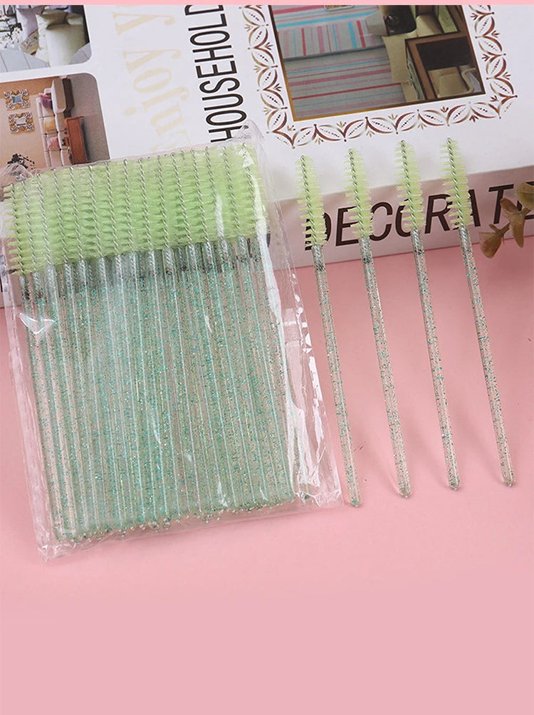 Brosses à cils jetables, outils d'extension de cils, brosse à sourcils, baguettes de Mascara, applicateur, bobines, 50 pièces