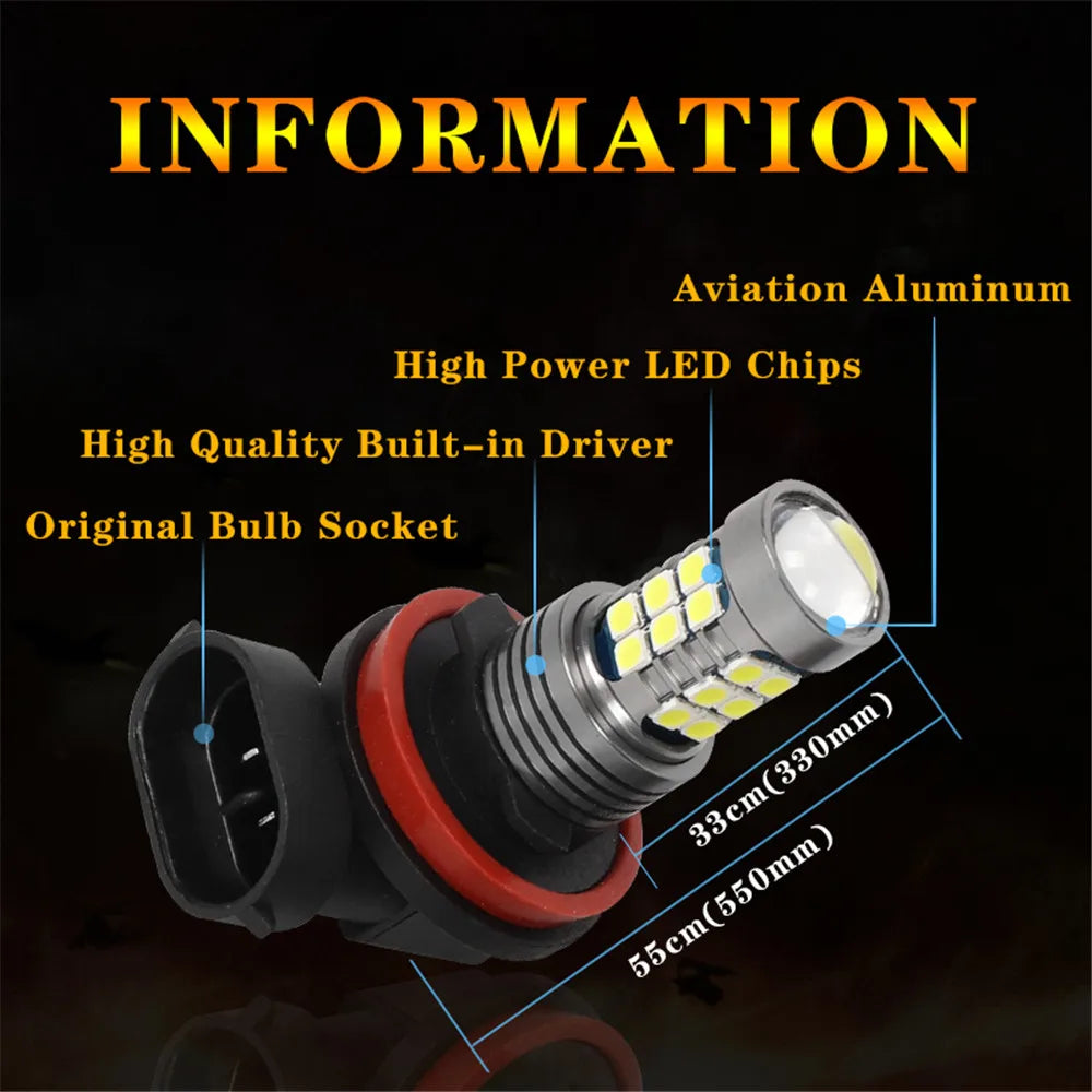 2 ampoules LED antibrouillard pour voiture, pour PEUGEOT 308 2008 2009 2010 2011 2012 2013 2014 2015 2016 2017 2018 2019, accessoire