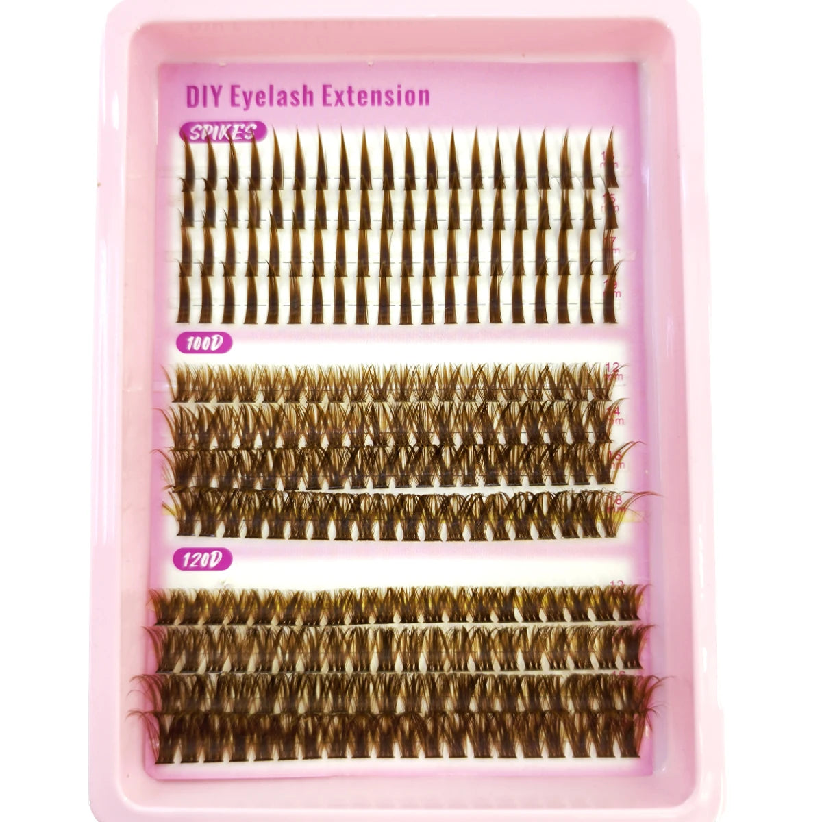 HBZGTLAD Spikes 40P-120P grappes de cils marron naturellement 240 grappes faux cils extensions de cils cils vaporeux